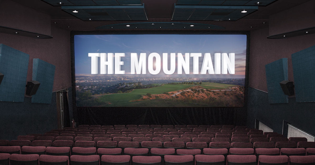 the mountain on a movie screen